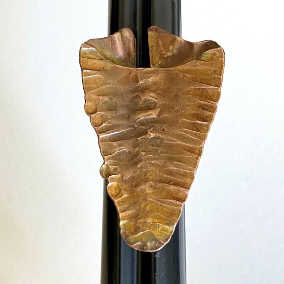 Don Dietz Organic Copper Leaf Handmade Unisex Mens Womens Ring Size 7-9 - Picture 1 of 7